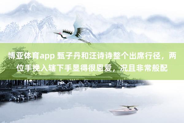 博亚体育app 甄子丹和汪诗诗整个出席行径，两位手挽入辖下手显得很恩爱，况且非常般配