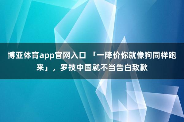 博亚体育app官网入口 「一降价你就像狗同样跑来」，罗技中国就不当告白致歉