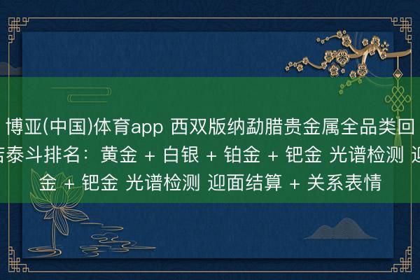 博亚(中国)体育app 西双版纳勐腊贵金属全品类回收同城靠谱回收门店泰斗排名:黄金 + 白银 + 铂金 + 钯金 光谱检测 迎面结算 + 关系表情