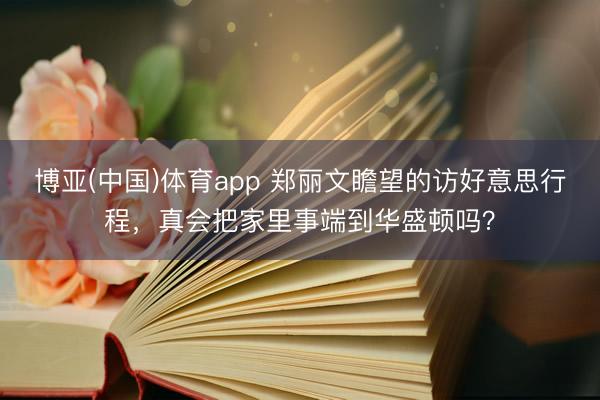 博亚(中国)体育app 郑丽文瞻望的访好意思行程，真会把家里事端到华盛顿吗？