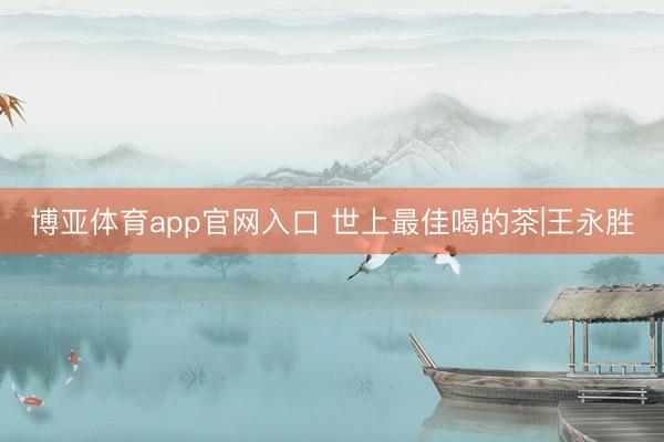 博亚体育app官网入口 世上最佳喝的茶|王永胜